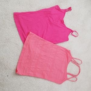 Coral and pink tank tops